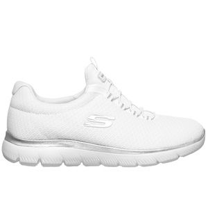 SKECHERS Womens Summits Cool Classic Sneakers in White Silver Athletic Size 9